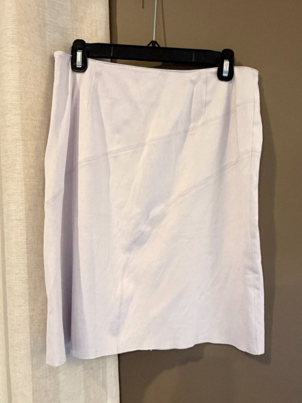 Bebe Soft Gray Micro Suede Feel, Form Fitting Skirt, Size Medium